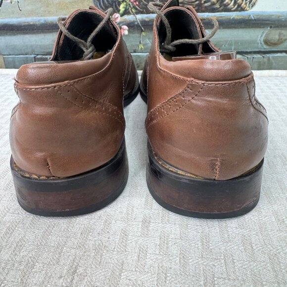 Joseph Abboud Mens Size 11D Brown Leather Wingtip Dress Shoes - Picture 3 of 7